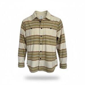 Katin Sierra Plaid Vintage Rugged Flannel Tan, Rust, Cream Shirt Men's M
